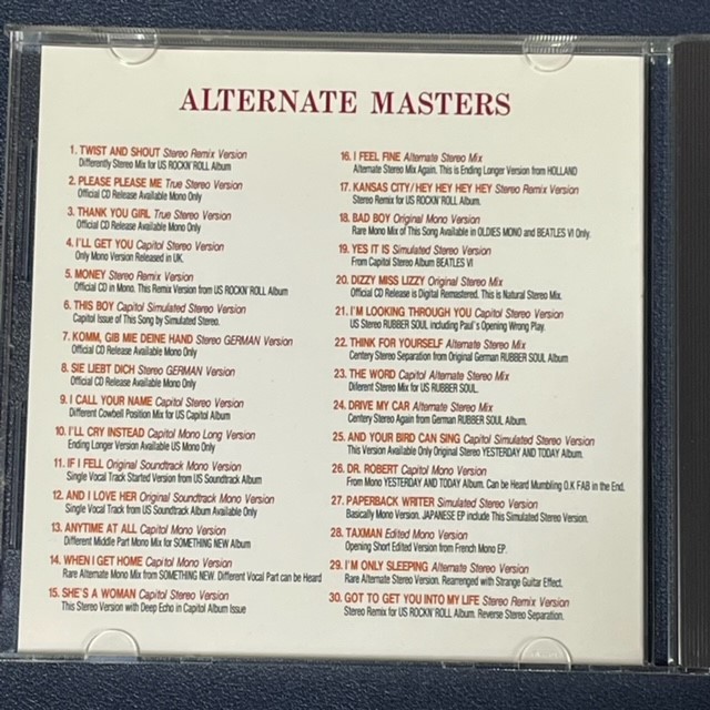 CD　The Beatles ビートルズ / Alternate Masters【別バージョン、別ミックスのコンピレーション盤】_画像3