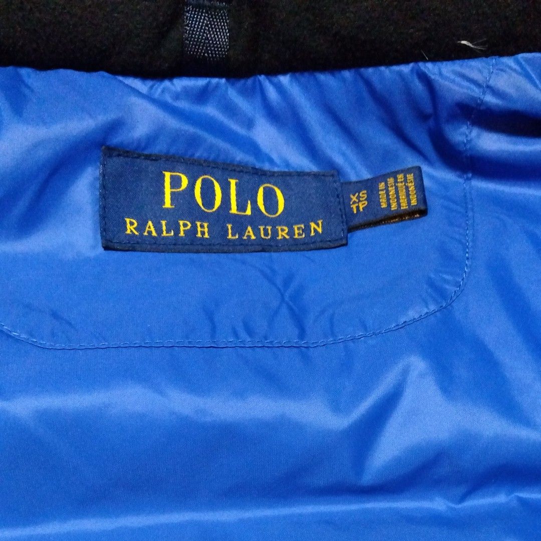 ★ほぼ新品！ ★POLO RALPH LAUREN ポロ ラルフローレン ダウンベスト ビッグポニー ネイビー フード付 着脱可能