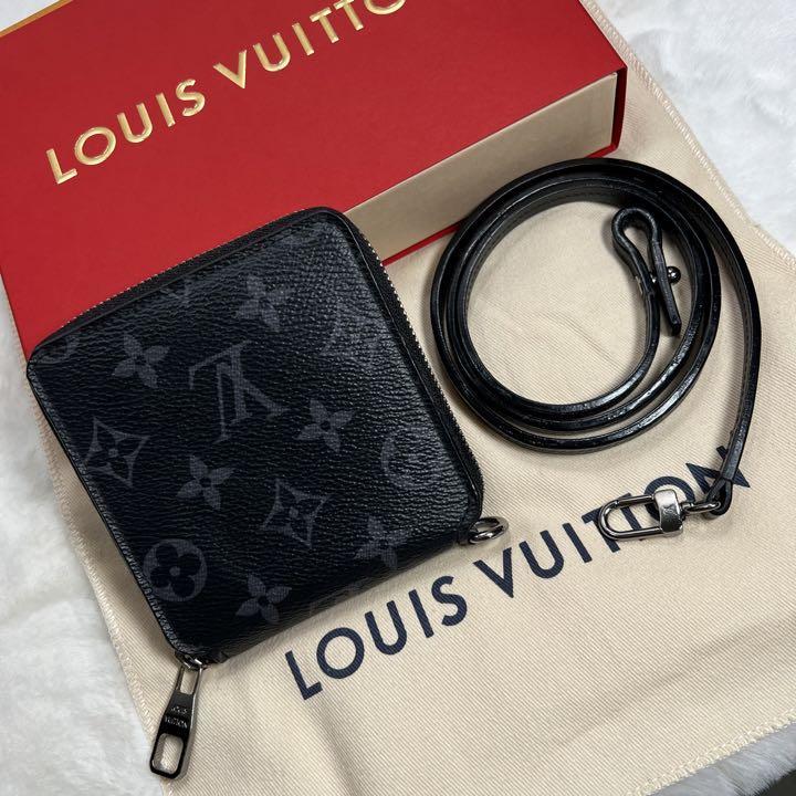 完売品 ルイヴィトン モノグラム エクリプス コンパクトウォレット ショルダー付 折財布