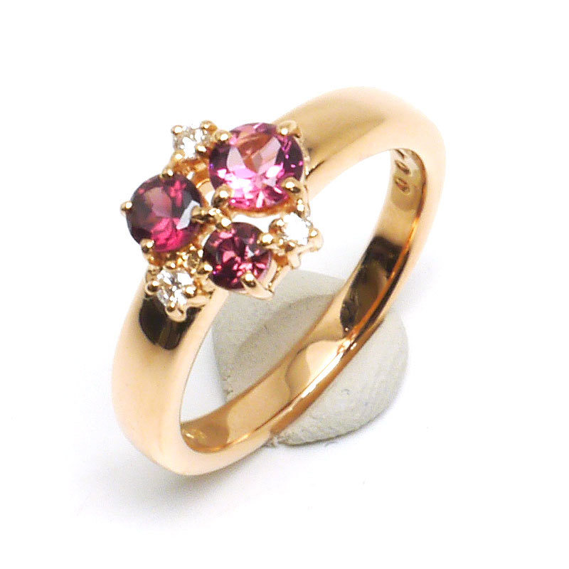 tasakiTASAKIte The Yinling gK18PG розовый серия прозрачный камень mere diamond 0.04ct примерно 11 номер 