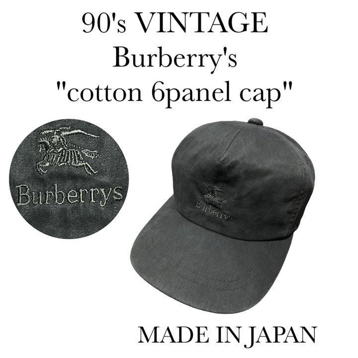 90s】 BURBERRY's ”cotton 6panel cap” バーバリー キャップ 帽子