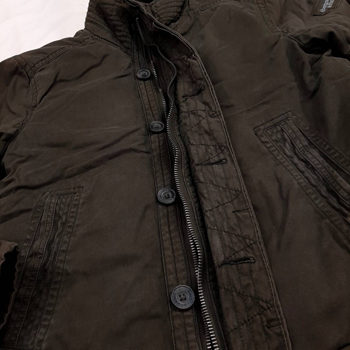 80j9 送料無料 Abercrombie&fitch アバクロ 中綿&綿ツイル裏ボア起毛