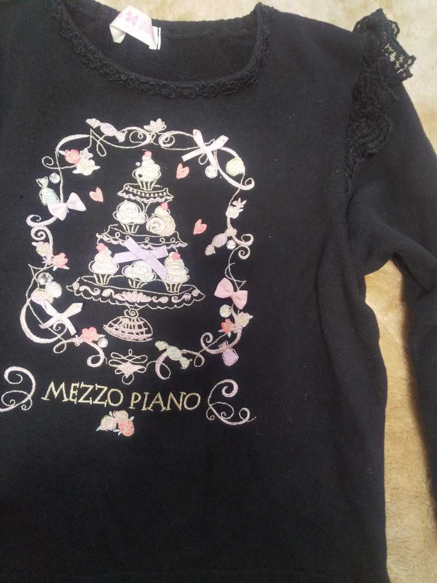  ナルミヤ メゾピアノ ジュニア mezzopiano120長袖Tシャツ トップス トレーナー リボン付き シャーリーテンプルTOCCA好きに_画像3