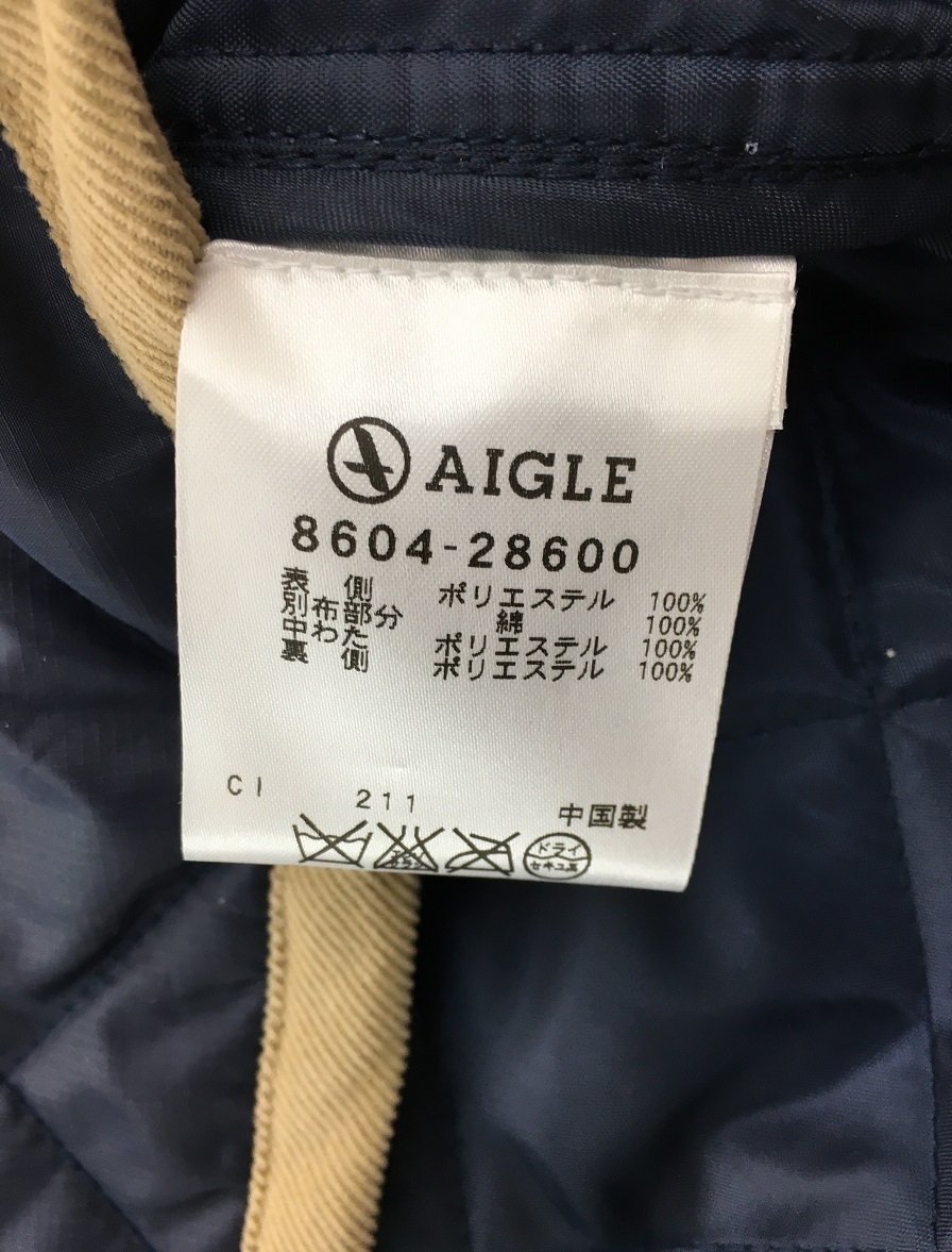  free shipping AIGLE Aigle quilting jacket 8604-28600 tag attaching declared size M.K.