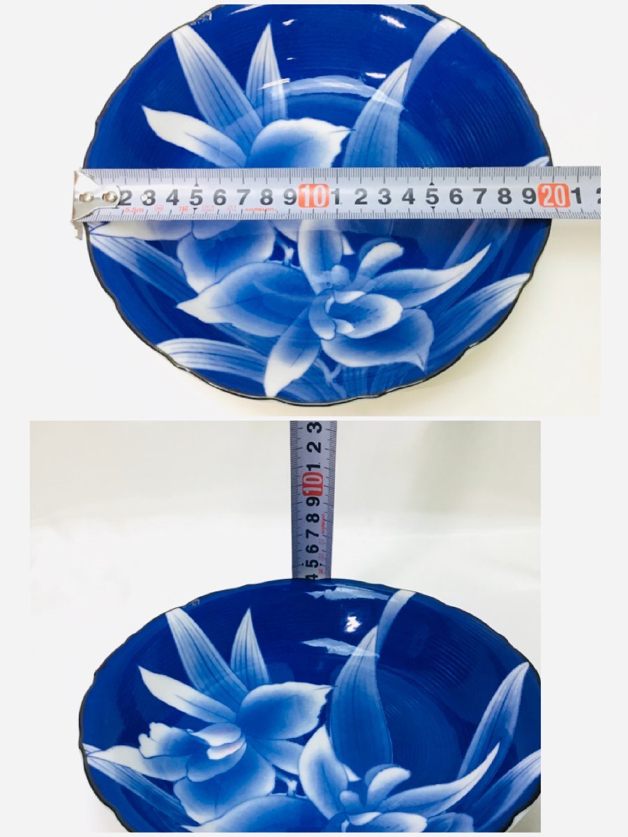 【保管品/CH】陶器　双峰　中皿　深皿　陶器　丸皿　取皿　花　和食器　華絵　和装　伝統工芸 RS1202/0000_画像5