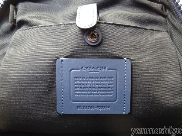 極美品 COACH ドット ワンショルダーボディバッグ F22244 ネイビーxイエロー コーチ_画像6