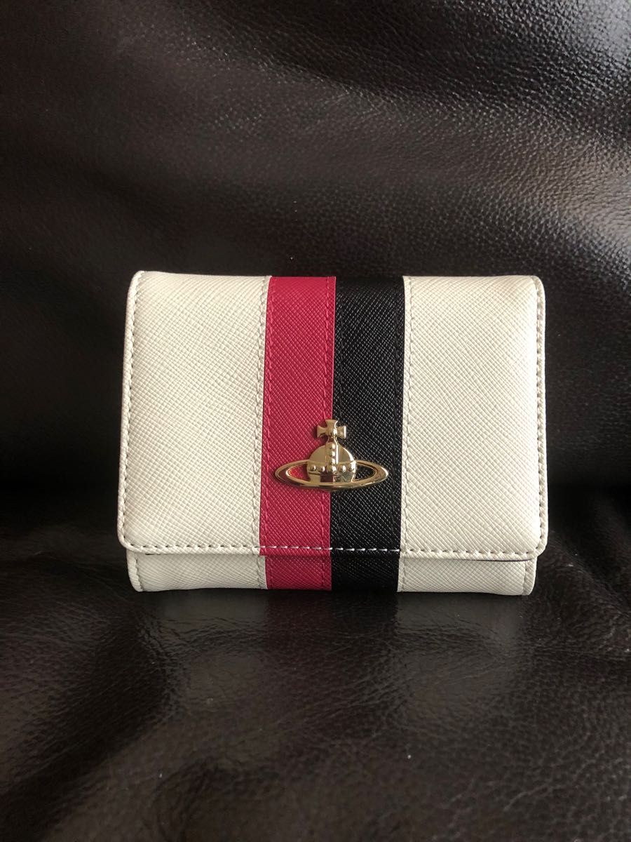 新品】◇Vivienne Westwood ◇三つ折財布☆ホワイト×レッド×ブラック