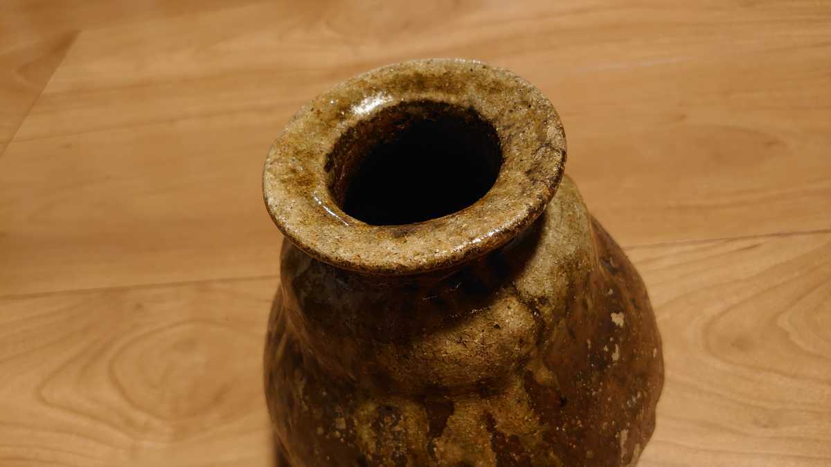 古備前 備前焼 小壷 古壺 花入 灰釉 古美術 アンティーク備前 室町時代 ...