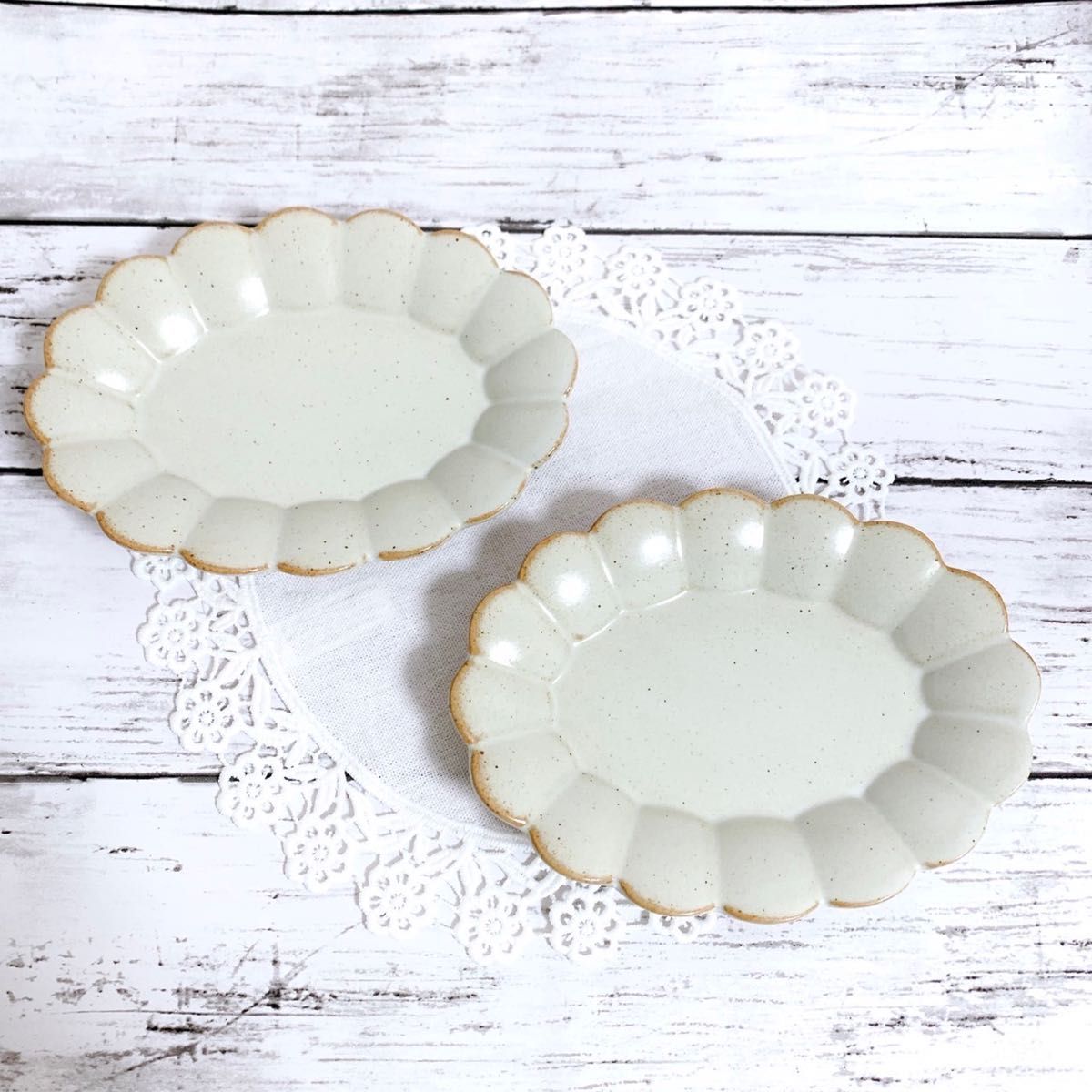 Paypayフリマ 新品 錆粉引 花形 オーバル 中皿 2点 おもてなし 和食 取り皿 ケーキ皿 Paypayフリマ 新品 錆粉引 花形 オーバル 中皿 2点 おもてなし 和食 取り皿 ケーキ皿