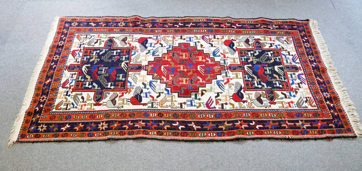 ペルシャ手織りキリム シルク size:190×104cm_画像3