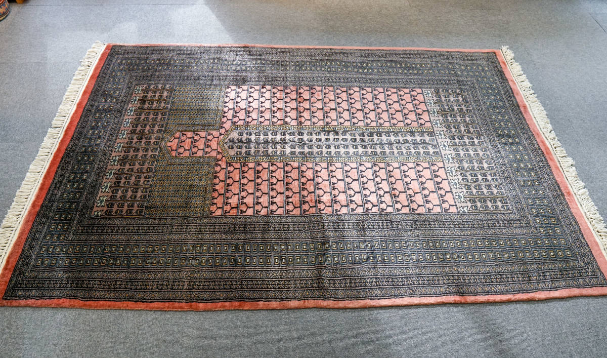 パキスタン手織り絨毯 size:182×128cm ウール_画像3