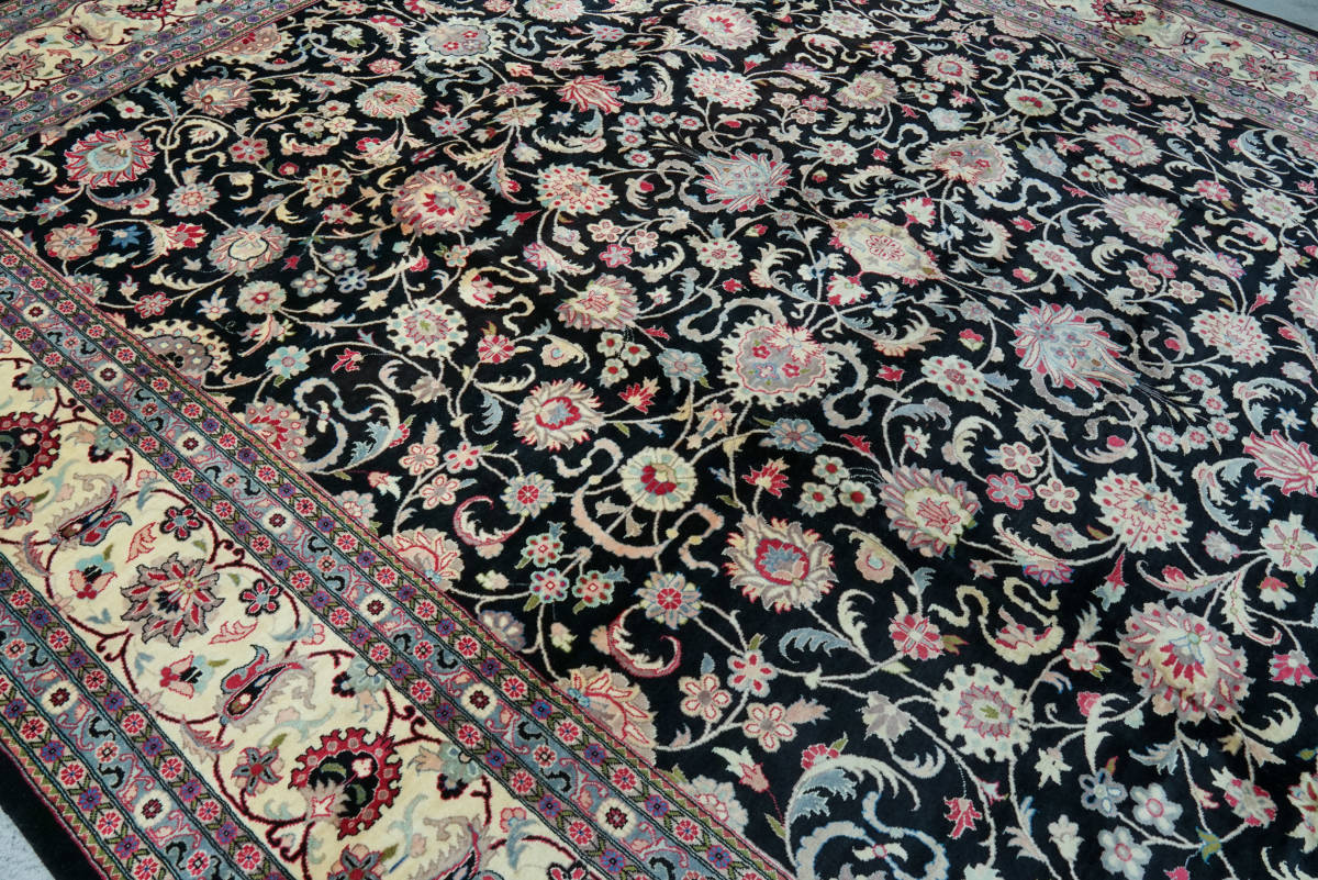 パキスタンダブルノット手織り絨毯 size:369×272cm リビングラグ_画像7