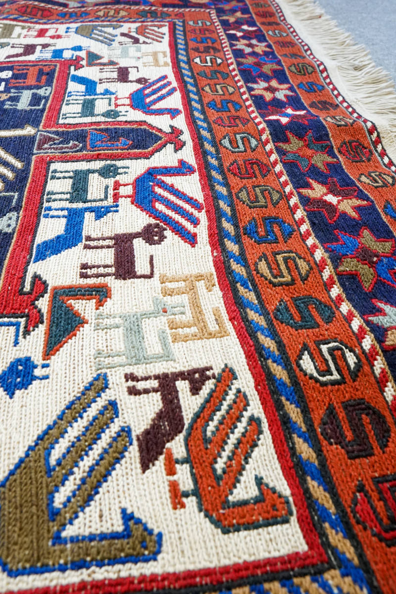ペルシャ手織りキリム シルク size:190×104cm_画像8