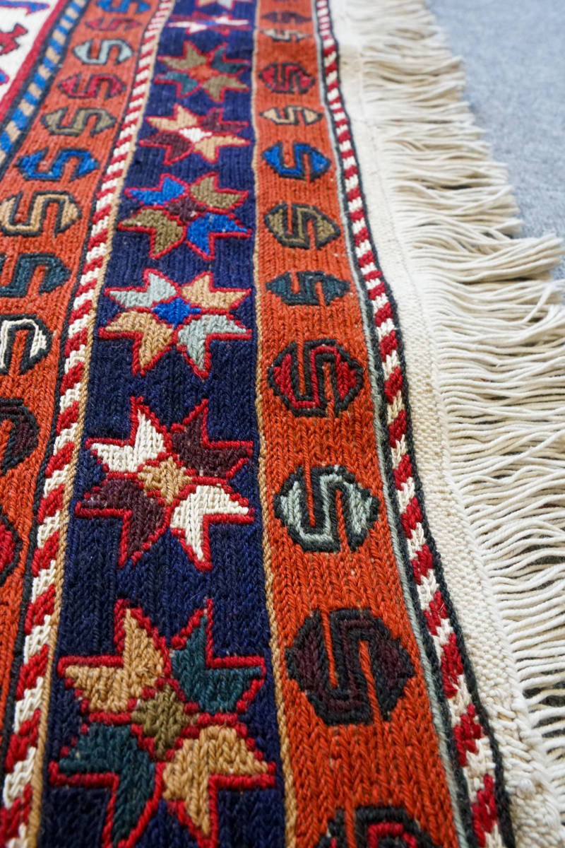 ペルシャ手織りキリム シルク size:190×104cm_画像5