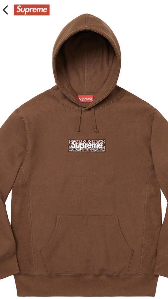 Supreme Box Logo Hooded Sweatshirt ボックスロゴ フーディー Brown L LARGE Bandana 2019
