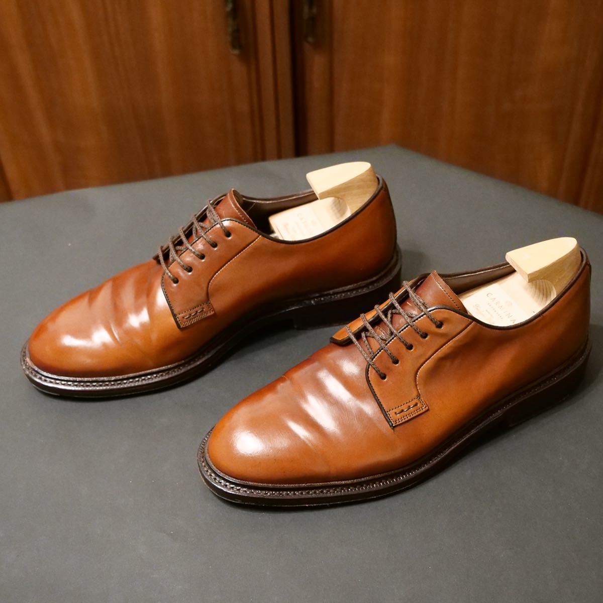 《定番品》スペイン製 CARMINA カルミナ Oscar バーボンコードバン プレーントゥダービー UK5 24.5cm相当 ビジネスシューズ 革靴_画像3