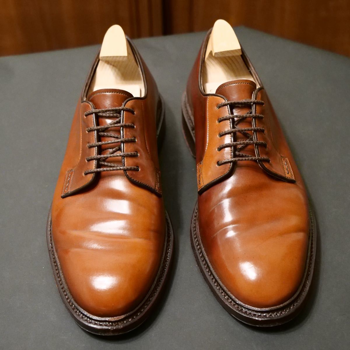 《定番品》スペイン製 CARMINA カルミナ Oscar バーボンコードバン プレーントゥダービー UK5 24.5cm相当 ビジネスシューズ 革靴_画像2