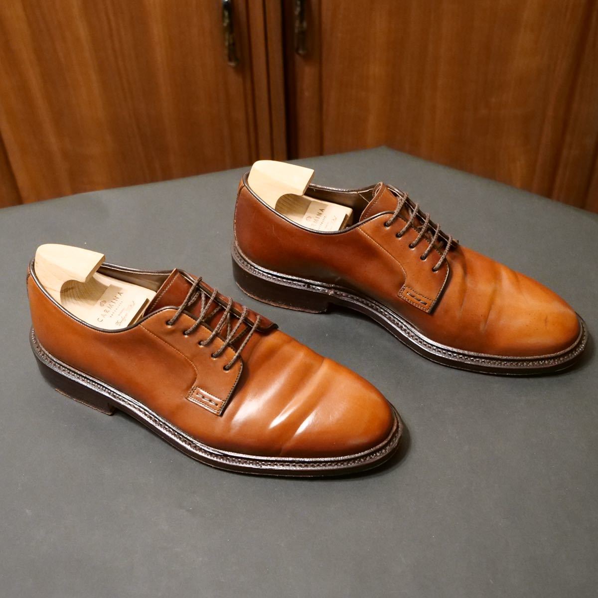 《定番品》スペイン製 CARMINA カルミナ Oscar バーボンコードバン プレーントゥダービー UK5 24.5cm相当 ビジネスシューズ 革靴_画像4