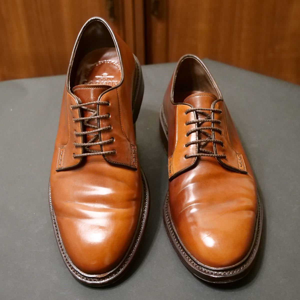 《定番品》スペイン製 CARMINA カルミナ Oscar バーボンコードバン プレーントゥダービー UK5 24.5cm相当 ビジネスシューズ 革靴_画像8