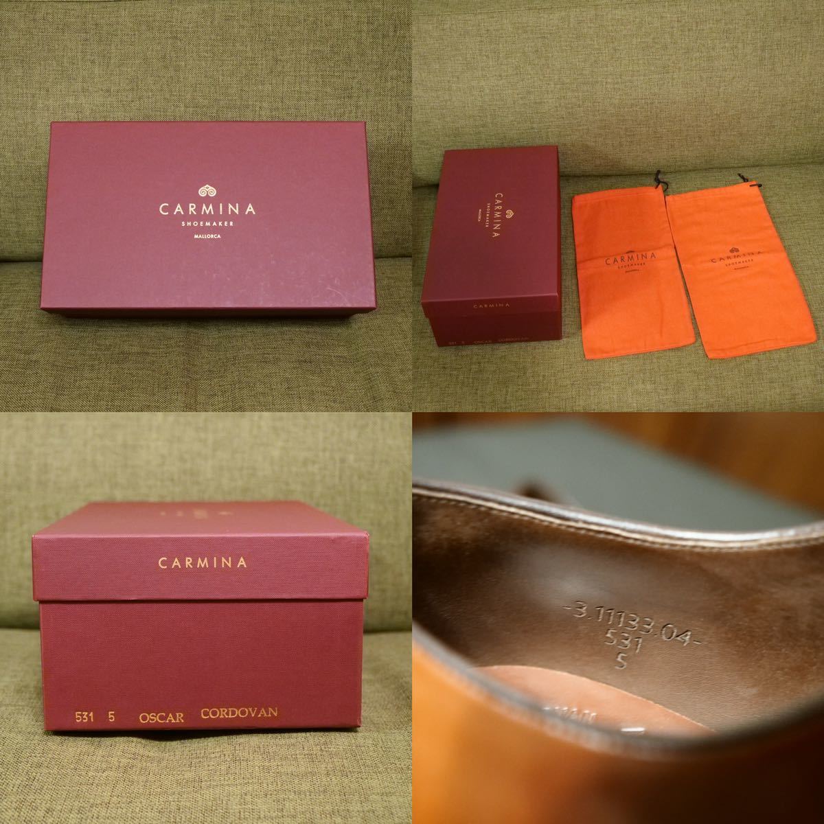 《定番品》スペイン製 CARMINA カルミナ Oscar バーボンコードバン プレーントゥダービー UK5 24.5cm相当 ビジネスシューズ 革靴_画像10