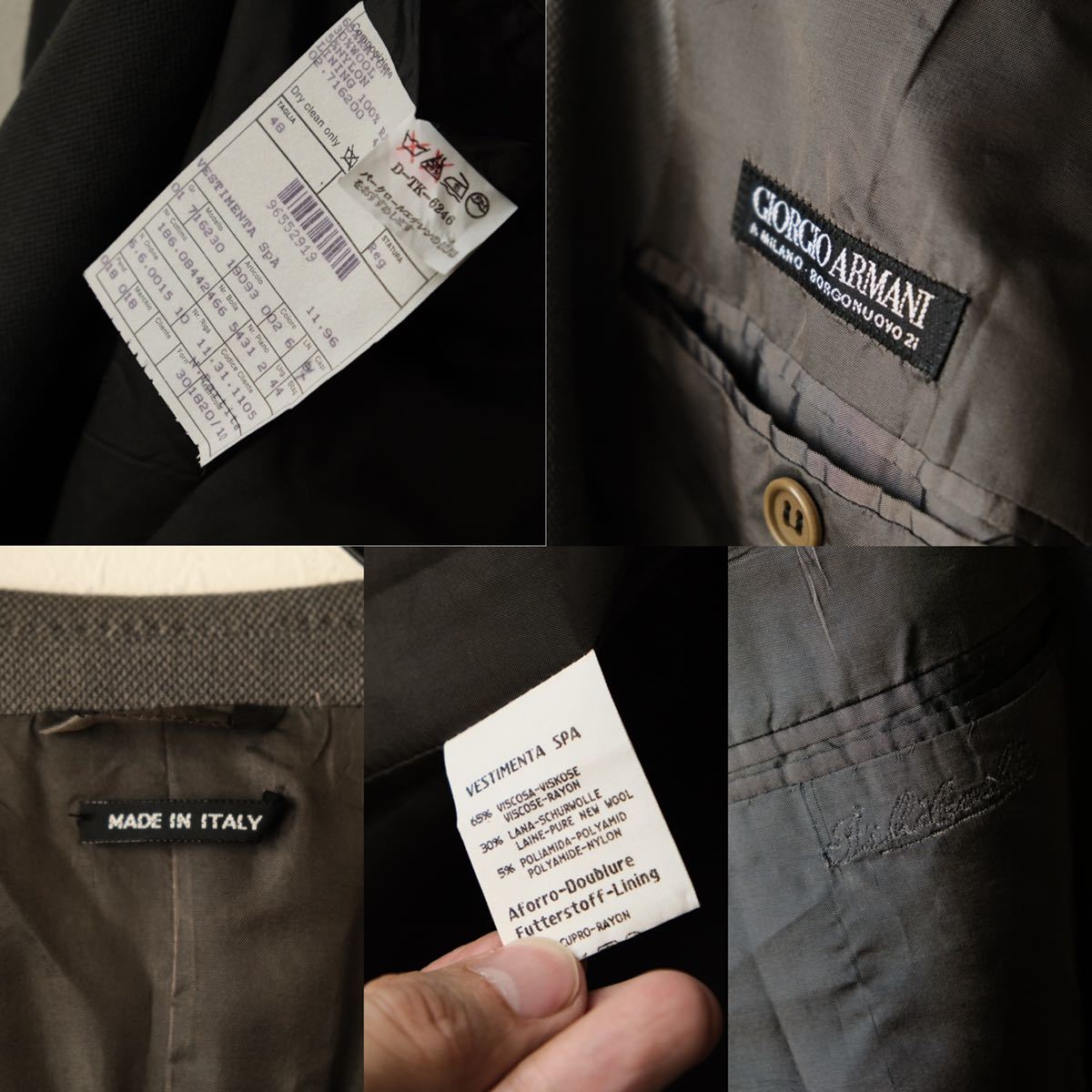 GIORGIO ARMANI ジョルジオアルマーニ ダブルスーツ グレー48 GIORGIO ARMANI ジョルジオアルマーニ ダブルスーツ グレー48