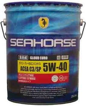 [ postage and tax included 11880 jpy ] all compound oil SEAHORSE GLOUD EURO C3/SP 5W-40 CF conform 20L can 