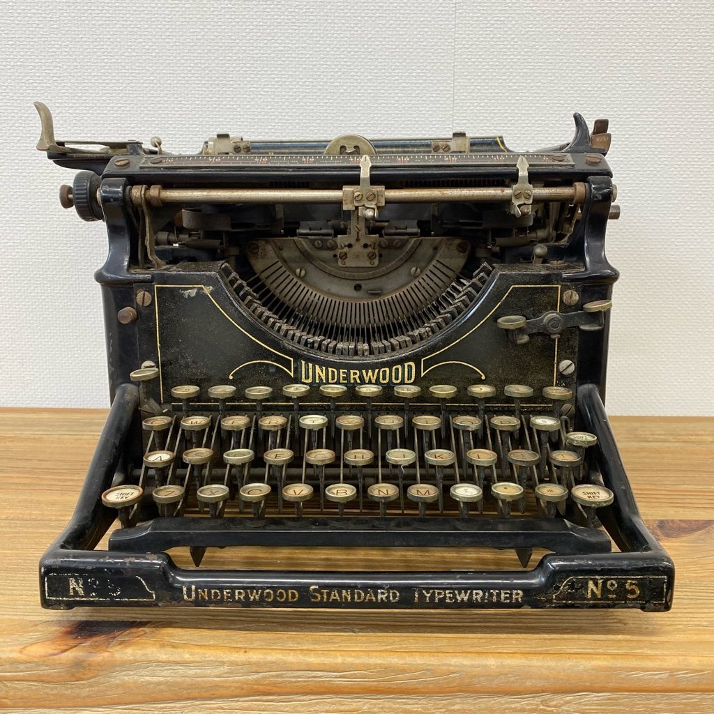 Underwood / アンダーウッド No.5 タイプライター ヴィンテージ USA 什器 ジャンク digijunkmarket 直接引取り歓迎（横浜市）の画像3