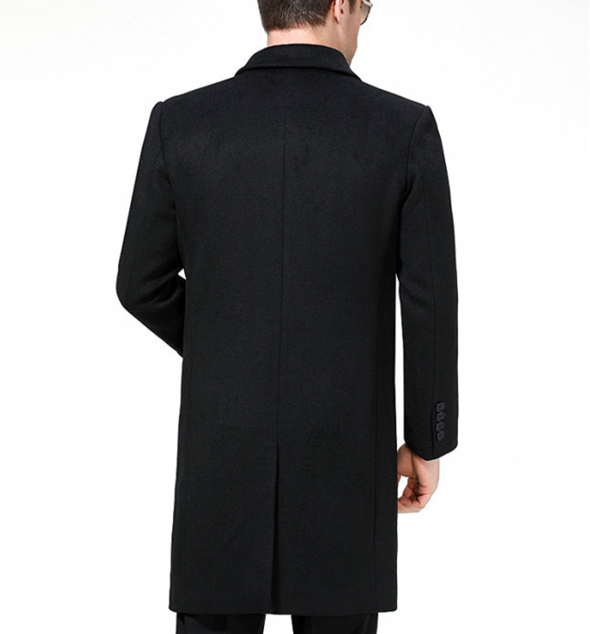 新品 メンズ コート 高級 ウール テーラードコート カシミヤ ロングコート ジャケット 柔らか ラシャー 紳士 ビジネスコート ブラック L_画像5