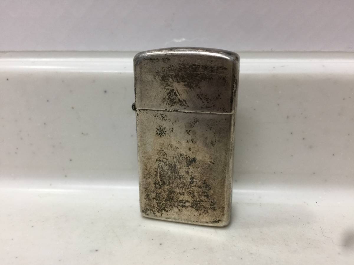 Zippo　ジッポー　スリム　STERLING　スターリングシルバー　1989年製　　　T181　　　　KJ1_画像1