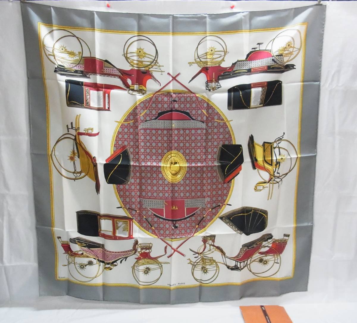 HERMES エルメス☆LES VOITURES A TRANSFORMATION 大判スカーフ SILK
