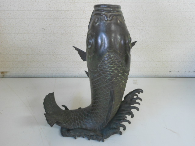激安卸販売新品激安卸販売新品高岡銅器 鯉 コイ 花瓶 一輪挿し 彫刻