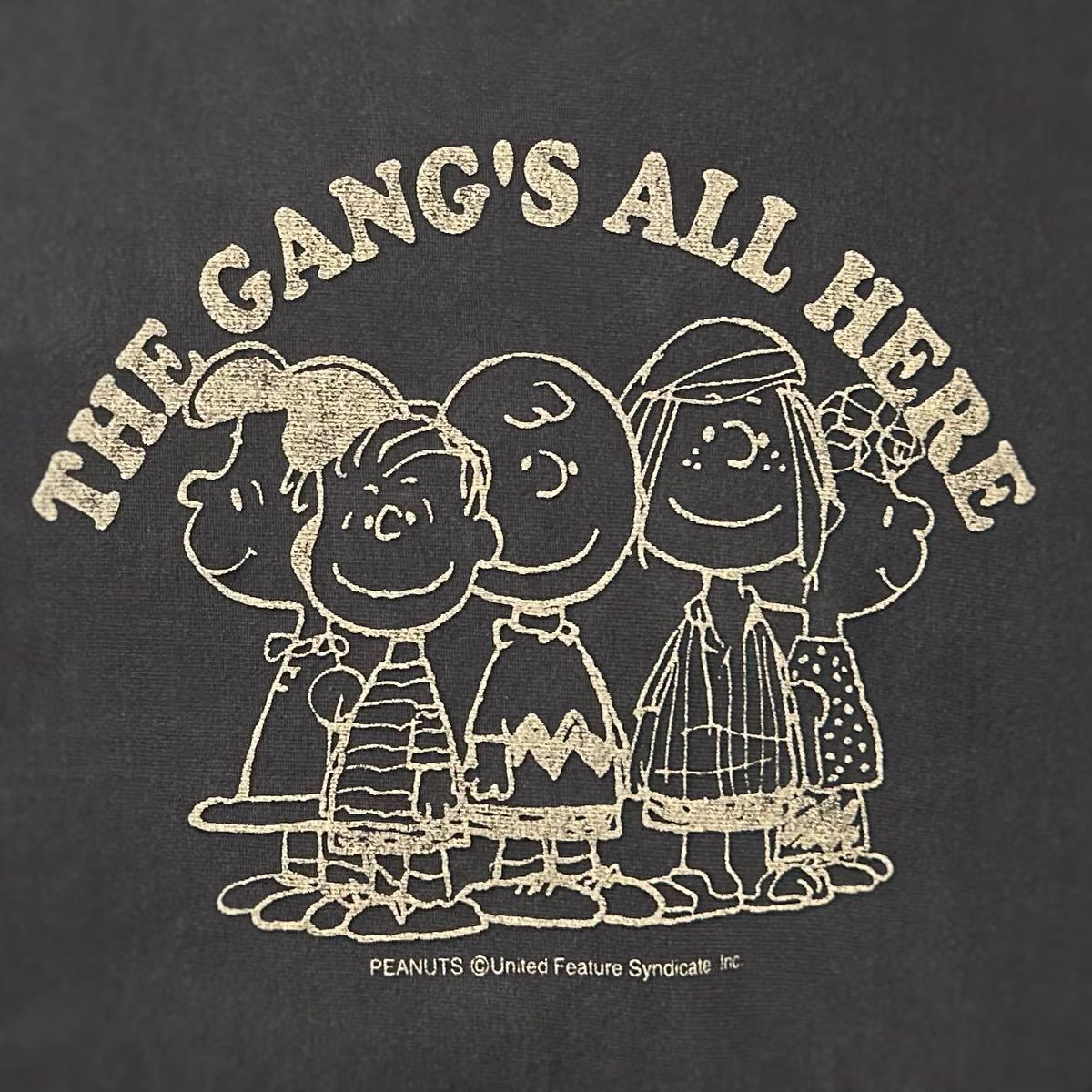 80's〜90's PEANUTS United Feature Syndicate Inc THE GANG'S ALL HERE SWEAT NEARLY REVERSE WEAVE NAVY MADE IN USA ビンテージ_画像5
