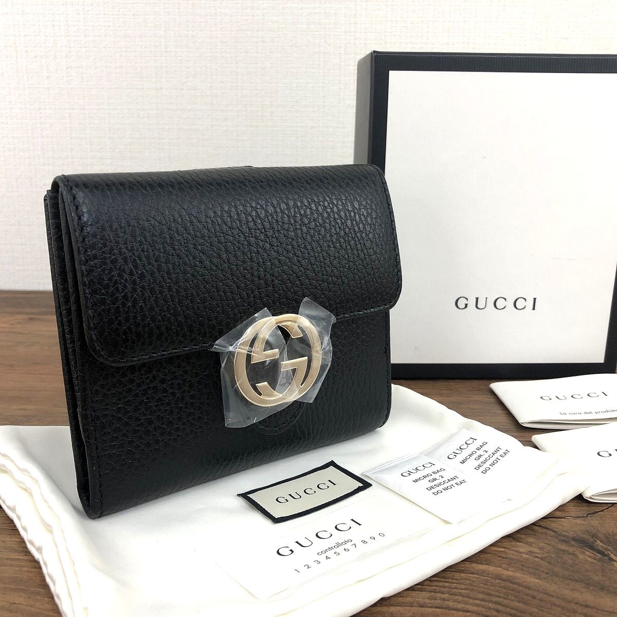 ☆送料無料☆ 未使用品 GUCCI Wホックウォレット 615525 インターロッキング 箱付き 372_画像1