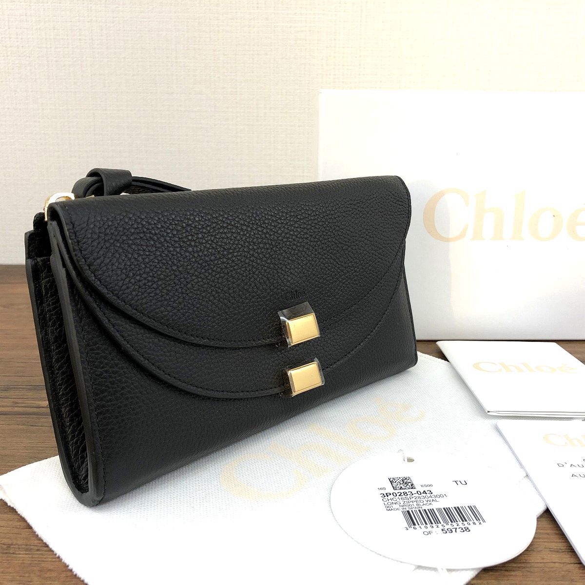 ☆送料無料☆ 未使用品 chloe 長財布 CHC16SP283043001 ブラック 箱付き 300