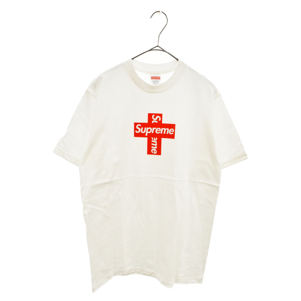 シュプリーム 20AW Cross Box Logo Tee クロスボックスロゴプリントクルーネック半袖Tシャツ ホワイト_画像1