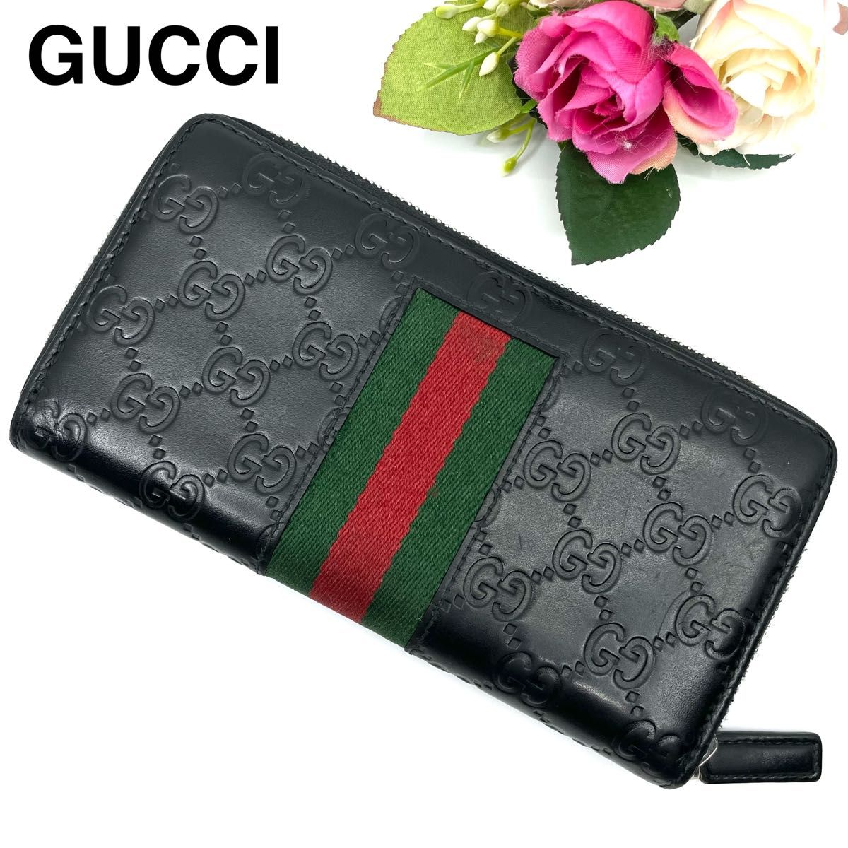 らくらくメ GUCCI グッチ 財布 L字ファスナー長財布 黒 GGシマレザー 男女兼用 までの - cloudninespa.com