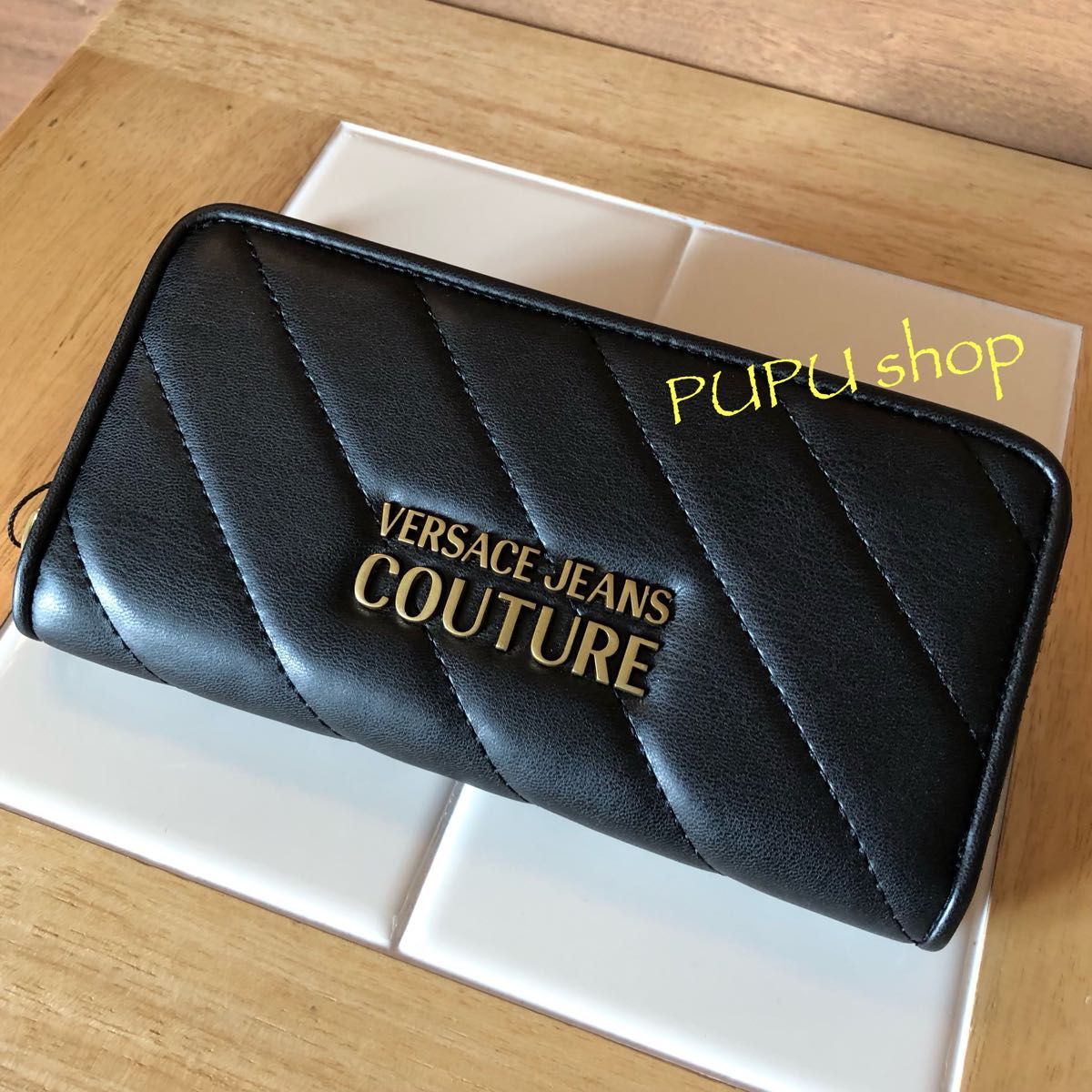 VERSACE JEANS COUTURE ブラック 長財布