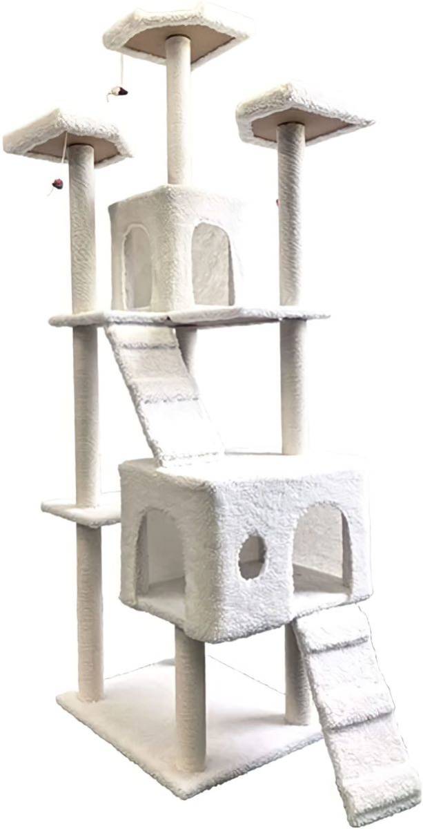 ヤフオク! - 【新品】ゆったり大きな キャットタワー 猫タワ...
