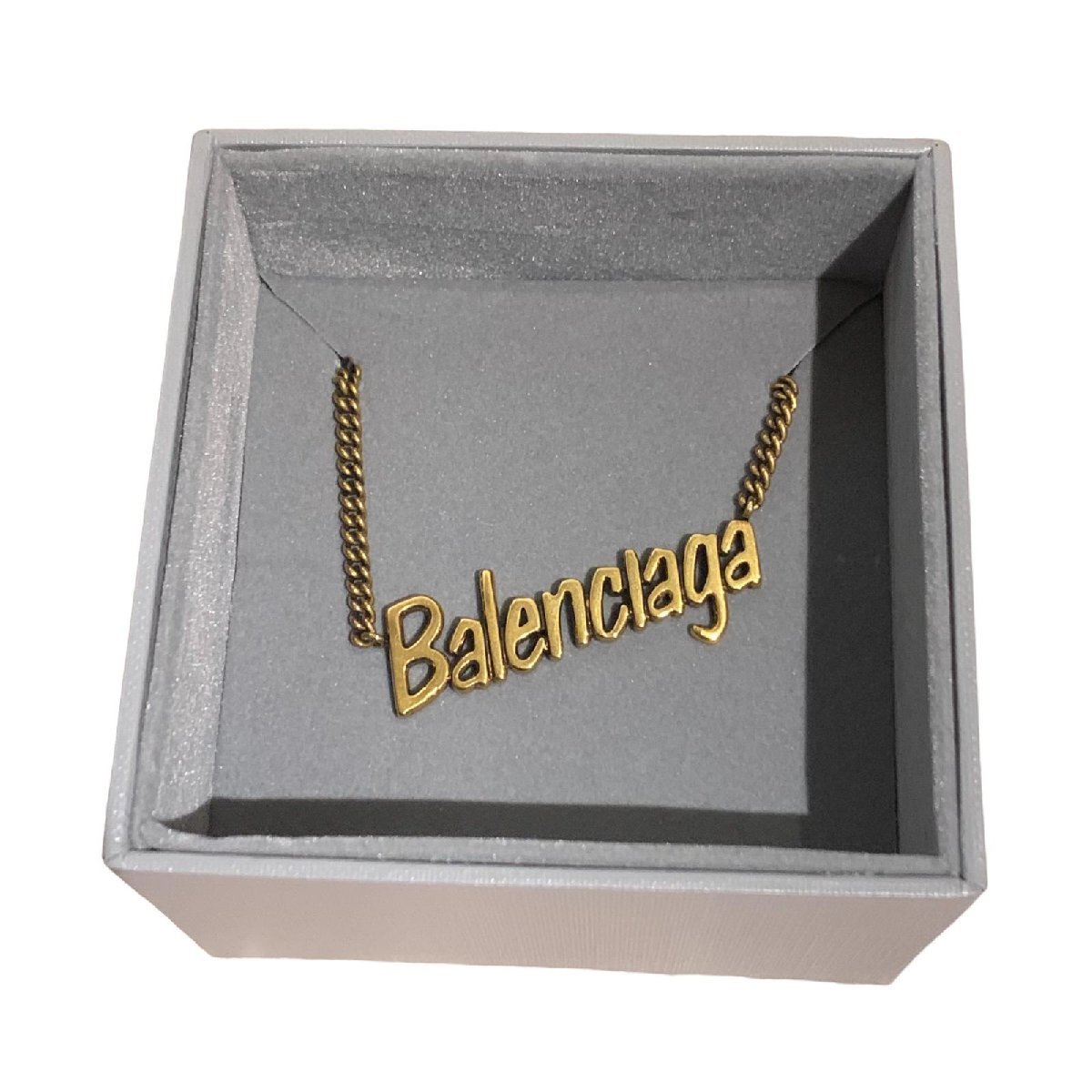 国内初の直営店 BALENCIAGA バレンシアガ ロゴ ネックレス ゴールド