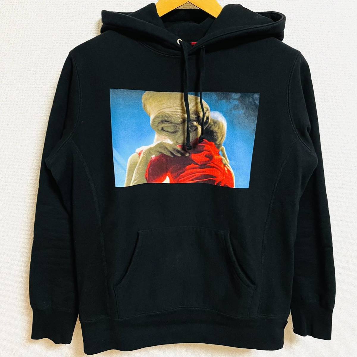 Supreme E.T. Hooded Sweatshirt Black White S 15aw 2015年 黒 白 イーティー フード スウェット 背面ロゴ_画像1