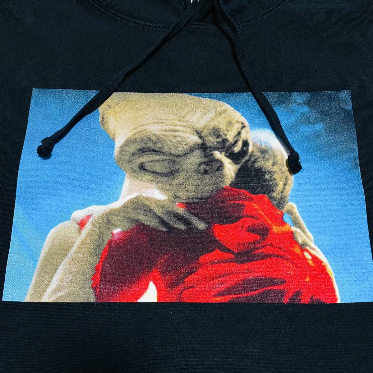 Supreme E.T. Hooded Sweatshirt Black White S 15aw 2015年 黒 白 イーティー フード スウェット 背面ロゴ_画像3