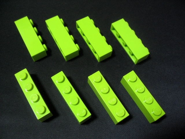 凸レゴ凸　%3010　1x4ブロック（黄緑）　8個_画像2