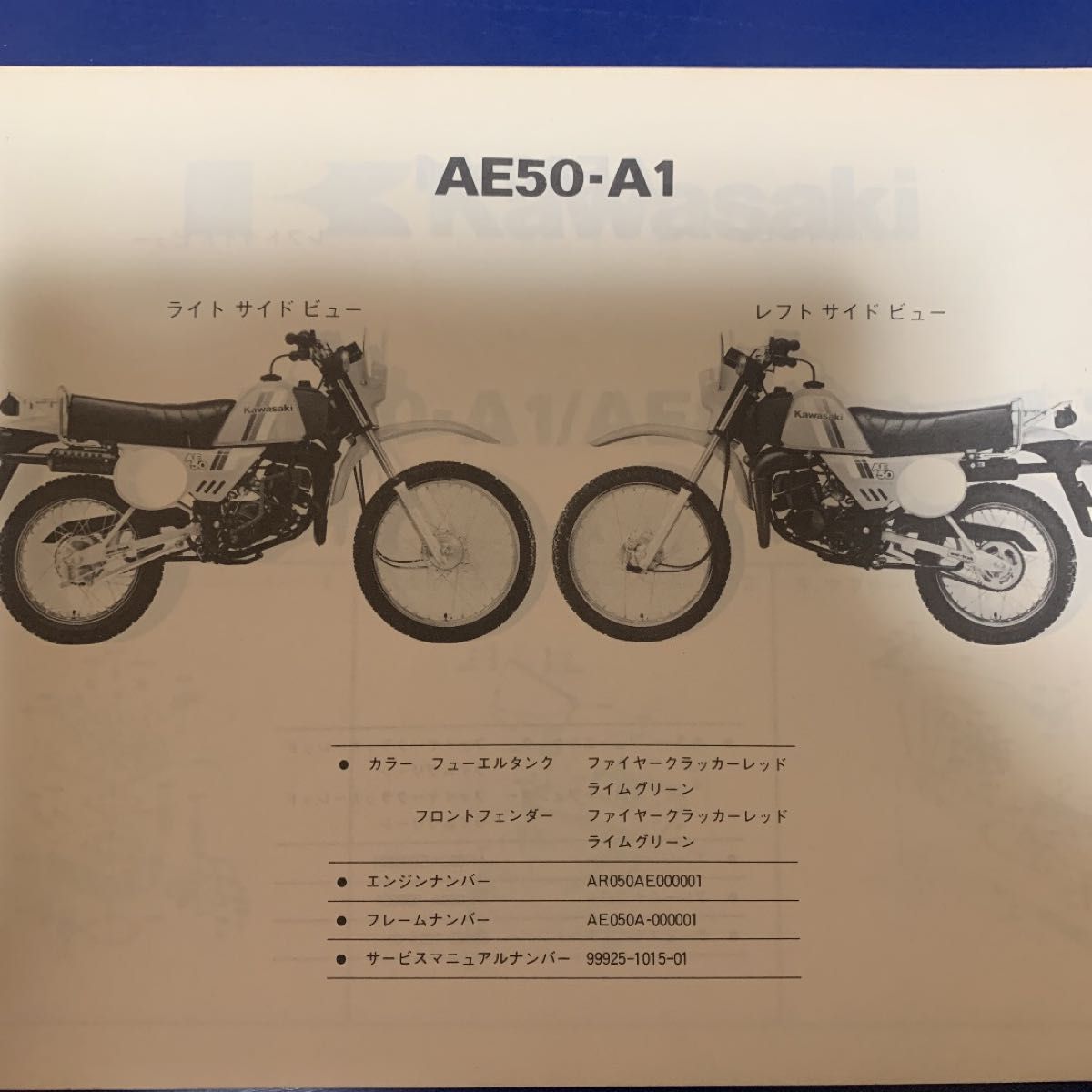 Kawasaki AE50-A/AE80-A パーツカタログ カワサキ