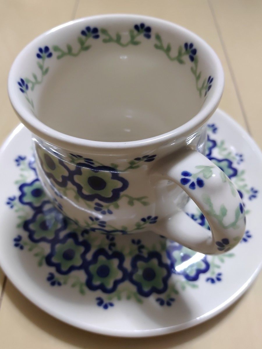 ハイゼ　　カップ&ソーサー　 コーヒーカップ　ポーランド食器　ポーランド陶器　ポーリッシュポタリー　セラミカ　カップ