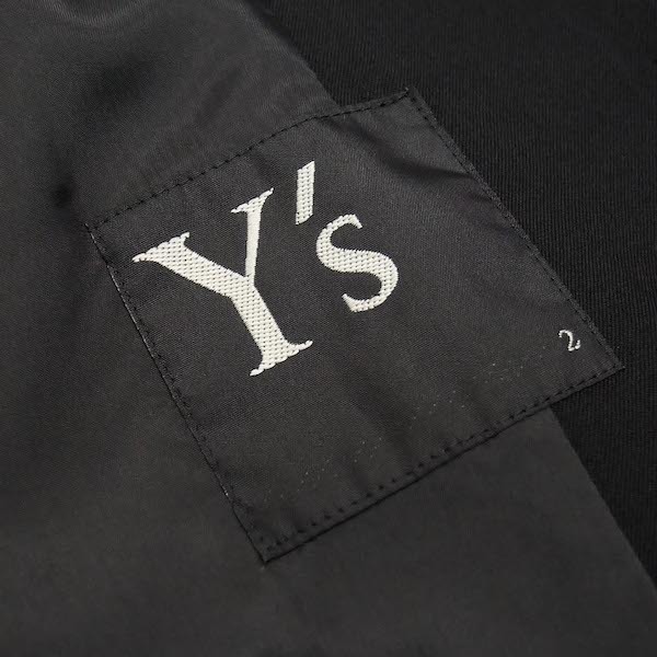 Y’s 「Yohji Yamamoto」 2018aw LOOK2 ウールギャバ ステッチデザイン ラップ ジャケット 18aw ワイズ ウールギャバジン 刺繍
