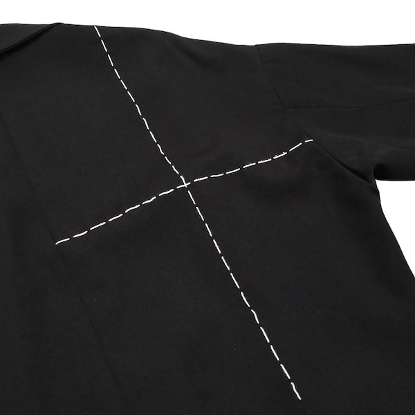 Y’s 「Yohji Yamamoto」 2018aw LOOK2 ウールギャバ ステッチデザイン ラップ ジャケット 18aw ワイズ ウールギャバジン 刺繍