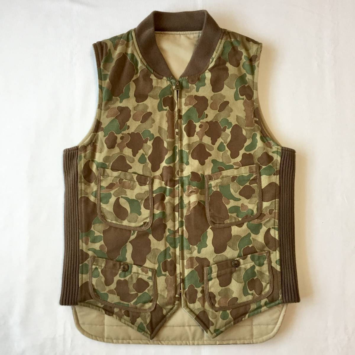 J.S HOMESTEAD Camouflage Reversible vest ジャーナルスタンダード ホームステッド 迷彩柄 リバーシブルベスト S 中綿 ダックハンターカモ