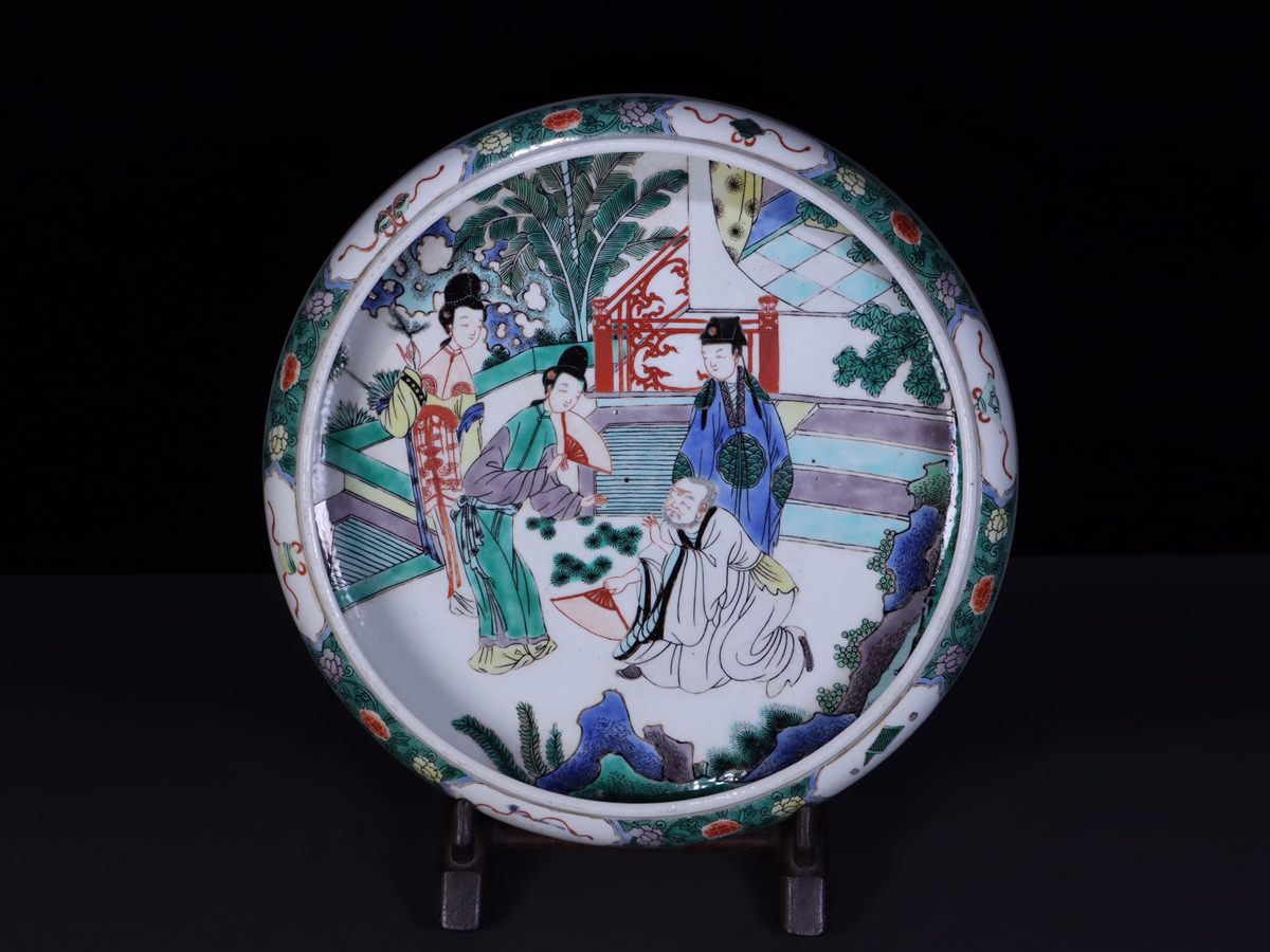 正規激安 新品 激レア 中国骨董 古代お姫様4人の絵柄付き、大きめな茶