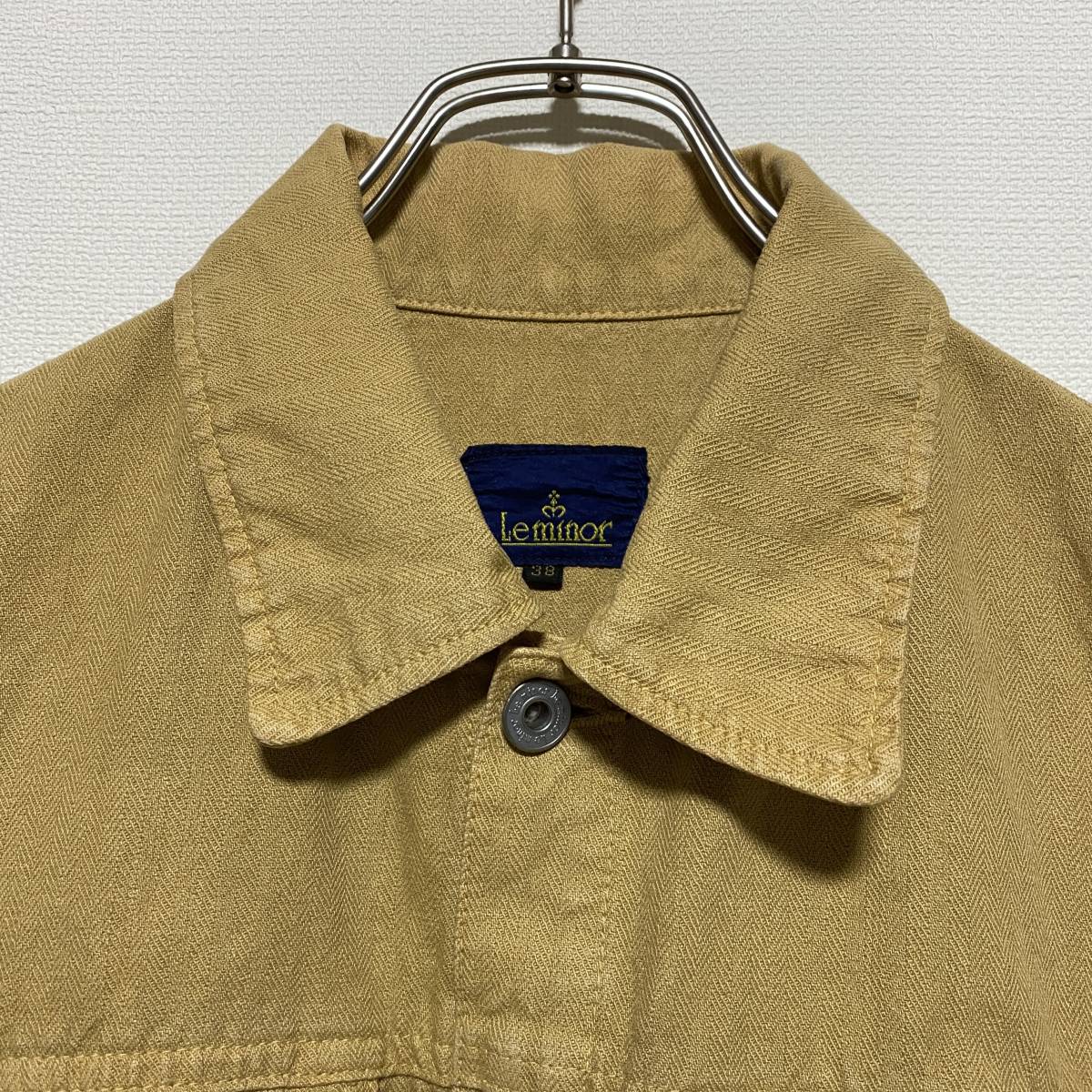 Le minor Le Minor thin jacket beige made in Japan 38 size cotton ×linen[SE20]