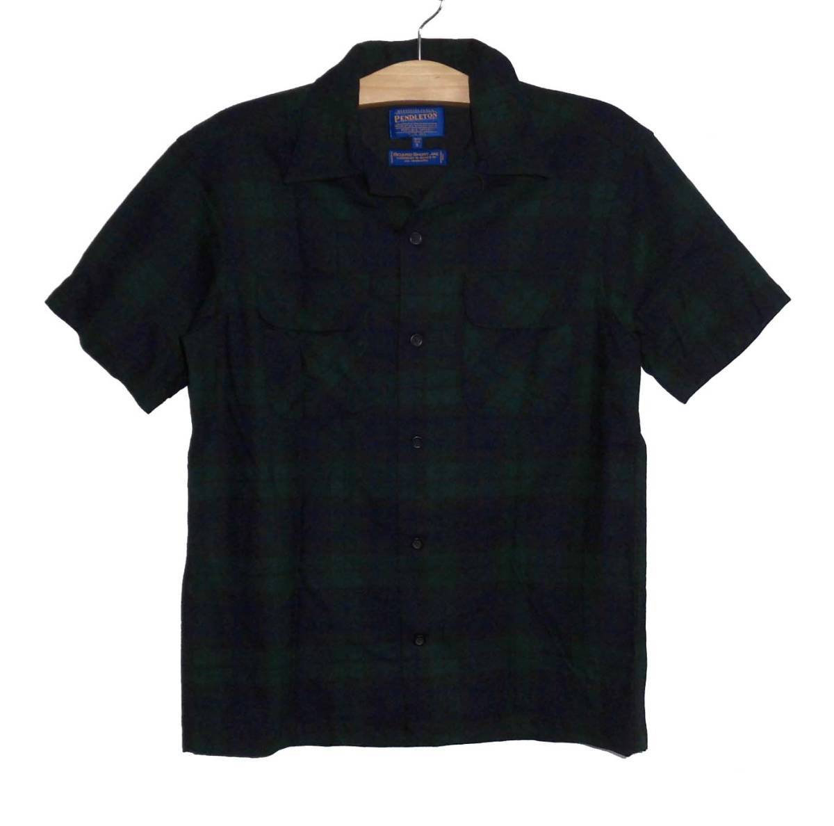 ☆美品 PENDLETON ペンドルトン BOARD SHIRT JAC ブラックウォッチ オープンカラー シャツ Sサイズ_画像1